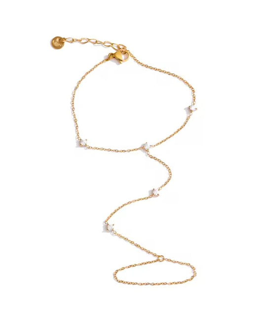 Retiazkový "handchain" náramok Athena zlatý